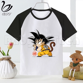 Chico camisas Dragon Ball Z Goku Anime impresión niños camiseta divertida Kawaii de dibujos animados chica Top Harajuku manga corta camiseta