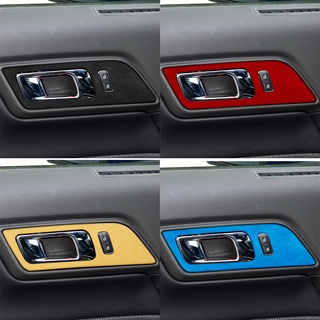Suede Interior Door Handle Trim Cover Decoration for Ford Mustang 2015-2019
