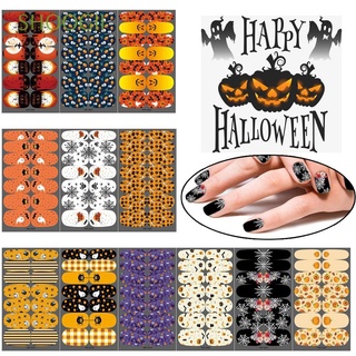 shoogii diy arte halloween uñas pegatinas impermeable manicura herramienta uñas decoración belleza maquillaje moda decoración calabaza linterna esqueleto araña