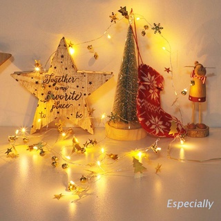 Esp 2M 20 LEDs lámpara funciona con pilas guirnalda árbol de navidad copo de nieve campana decorativa cadena de luces adorno de jardín de navidad