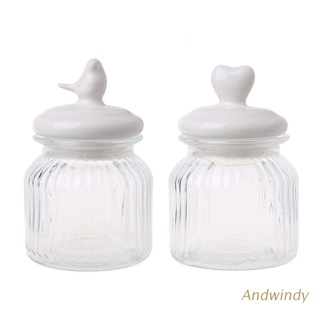 AND Nordic Ceramic Glass Candy Jars Sealed Cans Kitchen Food Storage Bottle Spices Container
