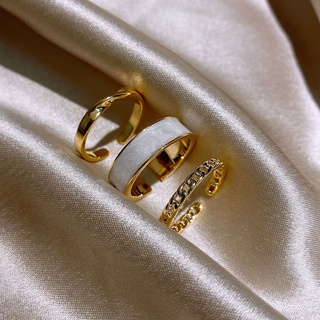 3 piezas set De anillos De acero inoxidable/De titanio/oro Rosa/ajustable/De Moda Coreana_BECKY (5)