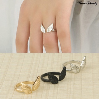 anillo de dedo abierto buen brillo de apertura anillo de dedo ángel forma de ala exquisita anillo de dedo para regalo