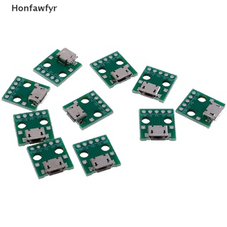 honfawfyr 10pcs micro usb a dip adaptador de 5 pines hembra conector pcb convertidor de placa *venta caliente