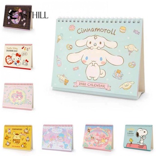 EASTHILL 2022 Kawaii Kuromi My Melody Cinnamoroll Kittys Sanrio Plush Cartoon Cute Desktop Calendar Memo Anime