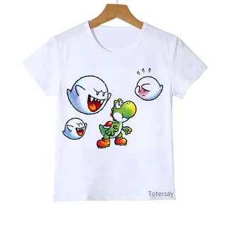 Kawaii niños ropa bebé camiseta anime Super Mario impresión de dibujos animados niño camiseta verano lindo niños top moda nuevo chico camiseta (3)