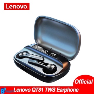 LENOVO Audífonos inalámbricos con Bluetooth QT81 TWS/audífonos deportivos wyh/audífonos inalámbricos deportivos a prueba de agua con micrófono con Bluetooth llamada HD/gran capacidad/sonido estéreo/bajo latencia/BULLSEYE.BR