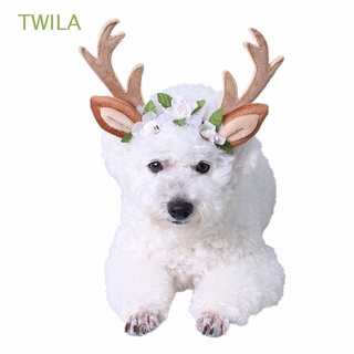 twila reno gato accesorios para pequeño perro grande sombrero de navidad disfraz de perro headwear alce antler gorra vestir fiesta mascota suministros trajes de navidad sombrero accesorios de aseo