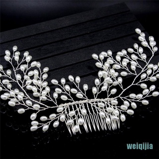 [weiqijia] Peine de lujo Vintage para novia, accesorios de pelo hechos a mano, perla, boda, joyería