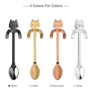 [ds] cucharas en forma de gato lindo/cuchara de café de acero inoxidable 304/cuchara de beber/cuchara de niños/vajilla de herramientas de cocina (2)