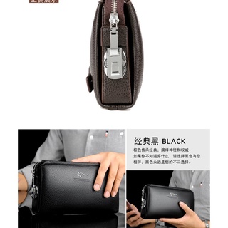 SUNWISH SWS07305 coreano hombre largo bolso de cartera con cerradura de cuero bolsa titular de la tarjeta bolsa (7)
