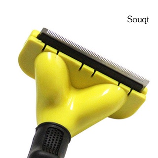 Sqgt cepillo de acero inoxidable para aseo para mascotas/perros/gatos/cepillo de depilación con mango suave (8)