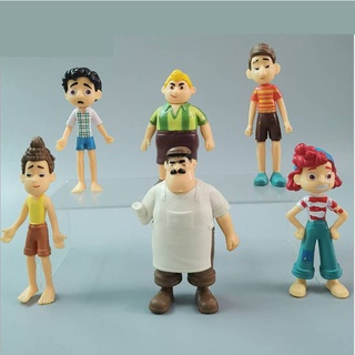6 piezas Disney Pixar película de dibujos animados Luca figura de acción Alberto Luca muñeca juguetes para niños