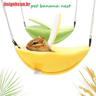 [Jinignhcun] hamaca de juguetes para mascotas, nido de plátano, jaula para cama, hurón hámster (1)