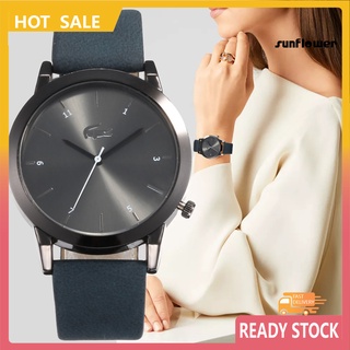 Reloj de pulsera de cuarzo con esfera redonda de cuero sintético para mujer/regalo/GFX/