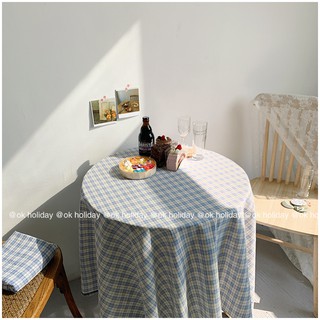 Ok vacaciones * ins Corea azul mantel a cuadros dormitorio decoración café casa de familia tela colgante libro de tela de picnic