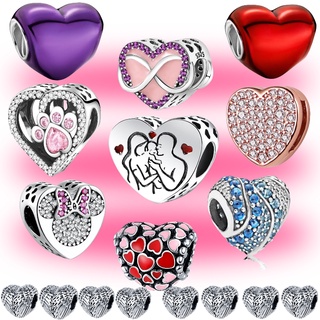 Venda quente 100% 925 banhado a prata Love Heart Series Charm Beads adequadas para pulseira Pandora original joias pulseira moda faça você mesmo joias