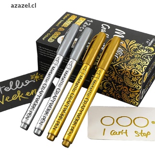 【azazel.cl】 Metallic Marker Paint Pen Non-toxic Permanent Marker Pen DIY Art Marker CL