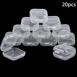 20pcs mini caja de plástico transparente pequeña gancho joyería auriculares caja de almacenamiento (3)