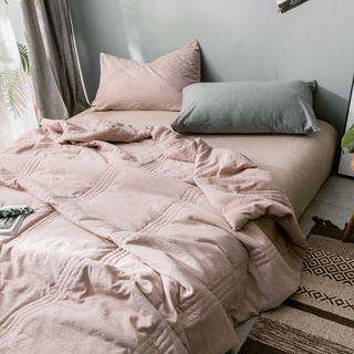 Edredón nórdico moderno para el hogar, color rosa oscuro, 100% algodón, aire acondicionado, edredón, oficina, coche, manta ligera, relleno con fibra antivirus (2)