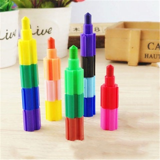 Set De 6 colores lápiz De Cera con pilas De eslabones y construcción (4)