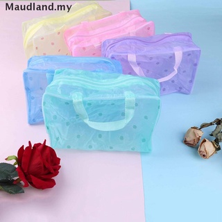 [Maudland] bolsa de maquillaje de plástico transparente transparente de PVC para viaje, bolsa de cosméticos, bolsa de cremallera