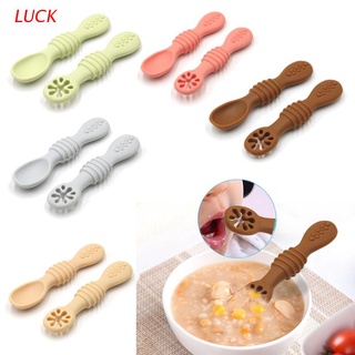 luck - juego de 2 cucharas de silicona para recién nacidos, utensilios de alimentación