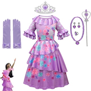 Disney Encanto Vestido De Bebé Niñas Ropa Isabel Niños Cosplay Disfraz De Halloween Princesa Fiesta Juego De Rol