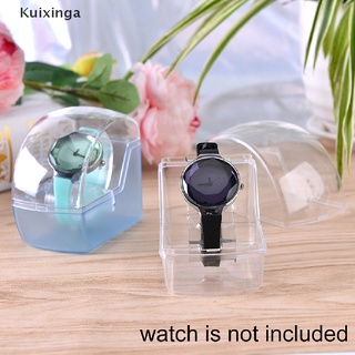 Kuixinga - caja de plástico transparente para joyas, diseño de reloj, caja multifuncional