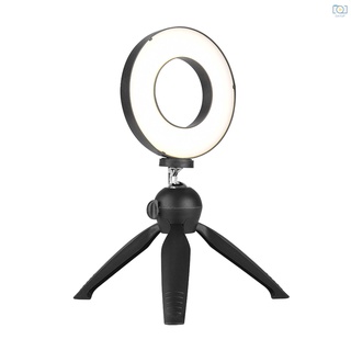 [nuevo]Docooler Portátil de 4.6 pulgadas LED anillo de luz lámpara de 3 modos de luz regulable brillo con Mini trípode soporte Selfie Ringlight para Vlog Photo Studio transmisión en vivo vídeo retrato maquillaje fotografía
