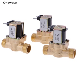 [Onewsun] G1/2" latón eléctrico solenoide válvula DC 12v 24v AC220v para calentador de agua Solar venta caliente (2)
