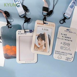 KYUNG Student Credit Card Holder Office Supplies ID Badge Card Holder Bus Card Protection Cover Fashion Bank Card Meal Card Stationery Work Card with Lanyard