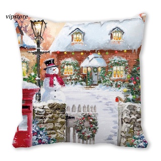 [Vip] Fundas de almohada lavables para navidad, nieve, escena de nieve, respetuosos con el medio ambiente para navidad (8)