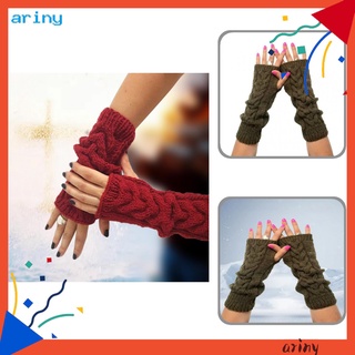 ary_ calentadores de brazo de punto de invierno para otoño/guantes ligeros cálidos sin dedos/guantes abiertos para exteriores