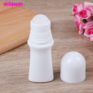 [Utiligoods] 5Pcs 30Ml Plastic Roll On Bottle White Deodorant Container Essential Perfume