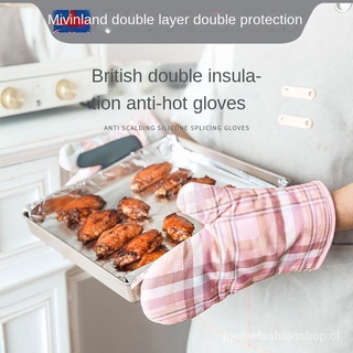 Uydc Horno de microondas con aislamiento térmicovinlandHogar Anti-escaldo horno de cocina resistente a altas temperaturas guantes gruesos británico