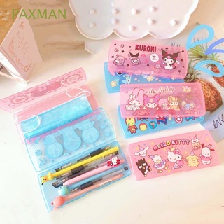 PAXMAN Transparent Pencil Case Kawaii Stationery Organizer Pen Case Cute KT Cat Fashion Plastic School Supplies Big Ear Dog Pencil Box