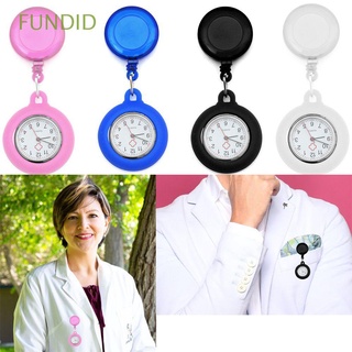 FUNDID Doctor/Nurse Retráctil Enfermera Reloj De Silicona Fob Bolsillo Regalo Clip Broche Pin Cuarzo Médico Colgante/Multicolor