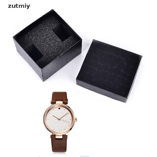 [zut] negro pu noble durable presente caja de regalo para pulsera reloj de joyería dsf