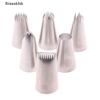 riseskhb 6 pzs boquillas de acero inoxidable para glaseado/puntas para pastel/crema/herramientas para hornear *venta caliente