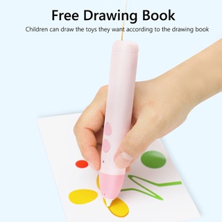 Divertidos niños impresión 3D pluma PCL filamento + libro de dibujo DIY Set juguetes de cumpleaños (6)