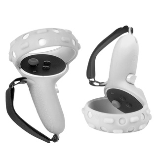 REV Nuevo 3 En 1 Touch Controller Silicona Agarre Anillo Cubierta + Correa De Mano Ajustable + Thumb Tapas Para Oculus Quest 2 VR Accesorios De Protección (6)
