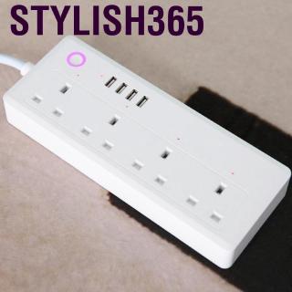 Stylish365 Qianmei WiFi Power Strip Protector de sobretensión inteligente 4 puertos USB enchufe controlado 100-240V reino unido