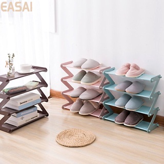 Simple stainless steel assembly shoe rack Z-type non-woven simple shoe rack dormitory multi-layer shoe storage rack 【Easa1】