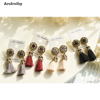 [ady] aretes/pendientes de cristal con pedrería estilo retro con borla para mujer joyería regalo ydj