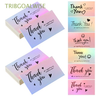 tribgoalwise 50pcs cliente gracias por apoyar a my small business reflectante saludo postal apreciar tarjetas 5*9cm paquete insertos compra regalo de compras minorista en línea