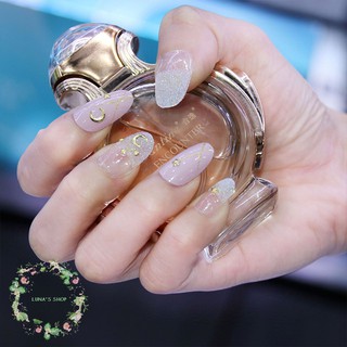 LUNA 24 piezas de oro estrella LUNA uñas falsas con diseño 3D adhesivo uñas postizas punta de uñas postizas