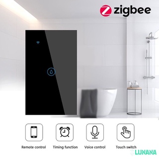 TUYA Zigbee 20A calentador de agua interruptor inteligente táctil interruptor de pared ee.uu. estándar Control remoto trabajo con Google Home y Alexa lunana
