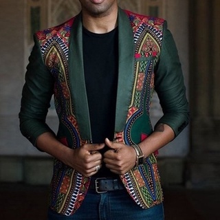 [yts] hombres abrigo nuevo africano hombres moda dashiki chaqueta de punto de manga larga impreso abrigo