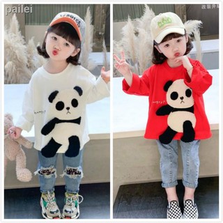 ♧✟☒niños niña blusa niños manga larga camisa Cadar dibujos animados Panda ropa de niñas